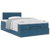 vidaXL Estrutura de cama otomana colch&atilde;o 120x200 cm veludo azul escuro