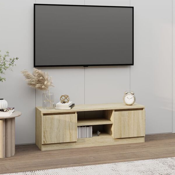 vidaXL Móvel de TV com porta 102x30x36 cm carvalho sonoma