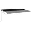 vidaXL Toldo retr&aacute;til manual com LED 600x300 cm antracite