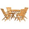 vidaXL 5 pcs conjunto de jantar p/ jardim madeira de teca maci&ccedil;a