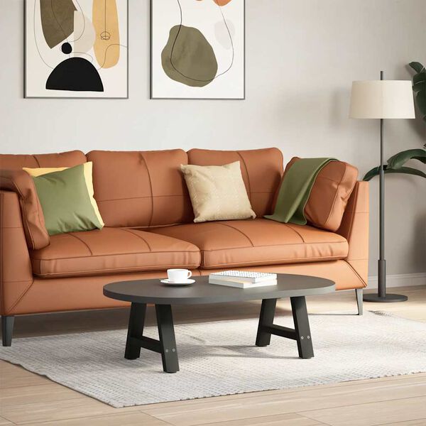 vidaXL P&eacute;s para mesa de centro em formato A, 2 pe&ccedil;as, preto, 50x(30-31) cm, a&ccedil;o