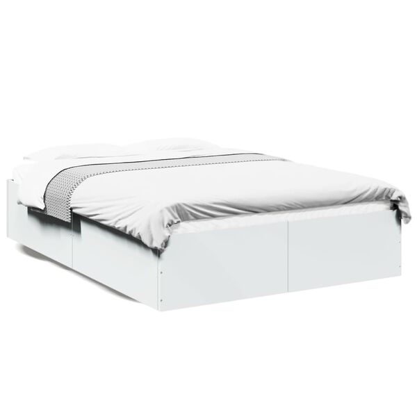 vidaXL Estrutura de cama 140x200 cm derivados de madeira branco