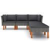 vidaXL 6 pcs conjunto lounge de jardim c/ almofad&otilde;es vime PE cinzento