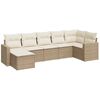 vidaXL 7 pcs conjunto de sof&aacute;s p/ jardim com almofad&otilde;es vime PE bege