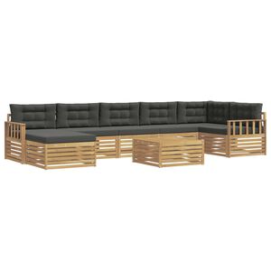 vidaXL Conjunto de Sof&aacute;s para Exterior 8 unid. Branco e Antracite