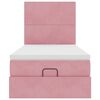 moldura de cama otomana vidaXL com colch&otilde;es rosa 100x200cm veludo
