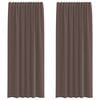 vidaXL Cortinas de voile com aba 2 pcs castanho