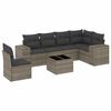 vidaXL 7 pcs conjunto sof&aacute;s p/ jardim c/ almofad&otilde;es vime PE cinzento