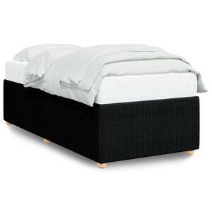vidaXL Estrutura de cama de solteiro tecido preto