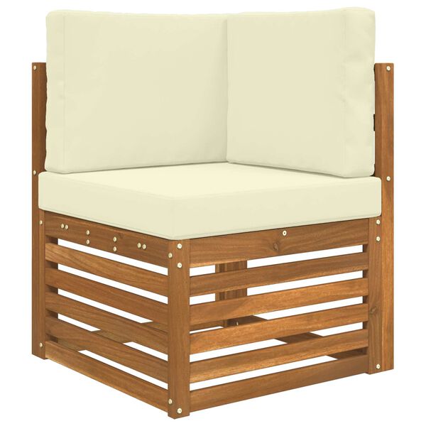 vidaXL Almofada para Sof&aacute; Externo 3 pcs Creme Poli&eacute;ster