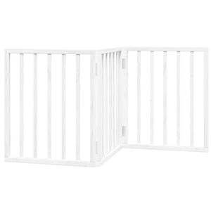 vidaXL Port&atilde;o para c&atilde;es dobr&aacute;vel 3 pain&eacute;is 150 cm &aacute;lamo branco