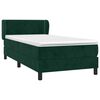vidaXL Cama com molas/colch&atilde;o 80x200 cm veludo verde-escuro
