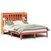 vidaXL Cama com estante sem colch&atilde;o 135x190 cm pinho maci&ccedil;o