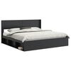 vidaXL Estrutura de Cama com Armazenamento e Cabeceira Preto