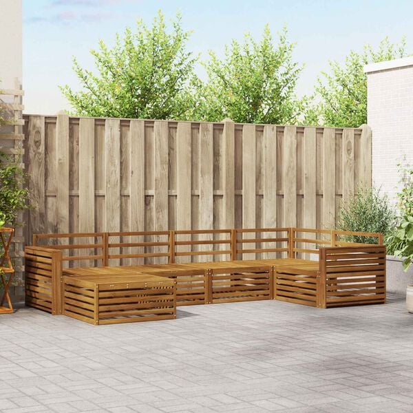 vidaXL Conjunto de Sof&aacute;s para Exterior 6 pcs Natural