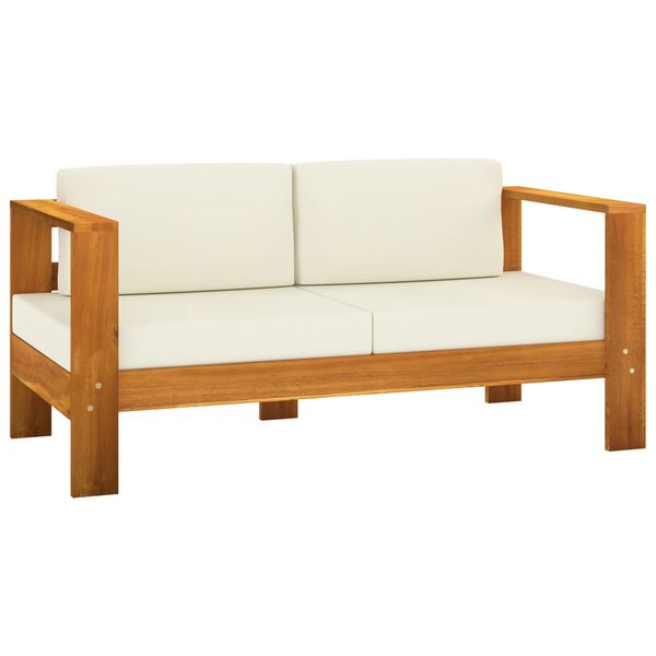 vidaXL Conjunto de lounge de jardim com 4 pe&ccedil;as e almofadas 100x60 cm madeira de ac&aacute;cia