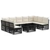 vidaXL Conjunto de Sof&aacute; de Jardim 10 unid. Preto vime PE