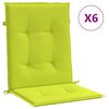 vidaXL Almofad&otilde;es lombares p/ cadeiras jardim 6pcs oxford verde brilh.