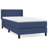 vidaXL Cama com molas/colch&atilde;o 90x190 cm tecido azul