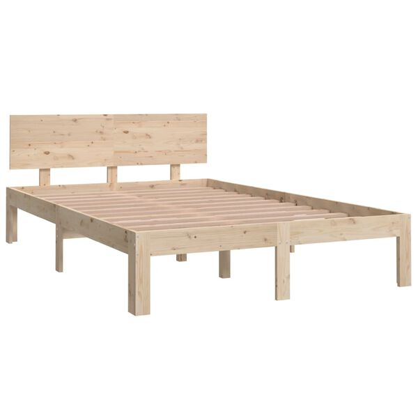 vidaXL Estrutura de cama pequena casal 120x190 cm pinho maciço
