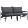 vidaXL M&oacute;veis para Exterior 2 Pe&ccedil;a Antracite 80 x 80 x 71 cm A&ccedil;o