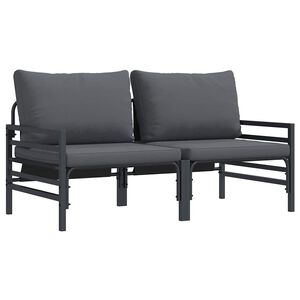 vidaXL M&oacute;veis para Exterior 2 Pe&ccedil;a Antracite 80 x 80 x 71 cm A&ccedil;o