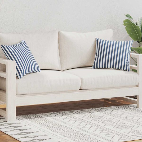 vidaXL Almofadas para exterior 2 pcs 45x45 cm riscas azul-marinho