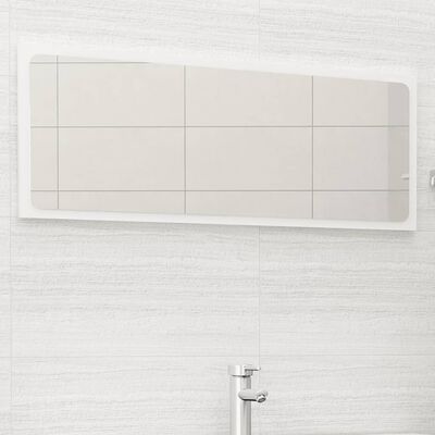 vidaXL Espelho de casa de banho 100x1,5x37cm contrap. branco brilhante