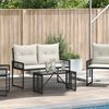 vidaXL Mesa de Exterior Preto 80 x 40 x 40 cm Rattan PE e Vidro