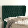 vidaXL Cabeceira cama c/ abas veludo 147x23x118/128 cm verde-escuro