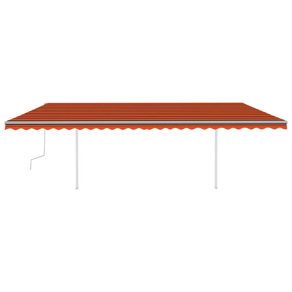 vidaXL Toldo retr&aacute;til manual com LED 6x3 m laranja e castanho
