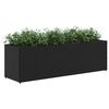 vidaXL Floreira com 3 vasos 105x30x32 cm vime PE preto