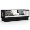 vidaXL Sof&aacute;-cama 90x190 cm madeira de pinho maci&ccedil;a preto