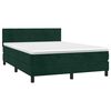 vidaXL Cama com molas/colch&atilde;o 140x190 cm veludo verde-escuro