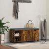 vidaXL Banco de Hall com almofada Carvalho Defumado 100 x 38 x 46 cm