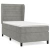 vidaXL Cama com molas/colch&atilde;o 80x200 cm veludo cinza-claro