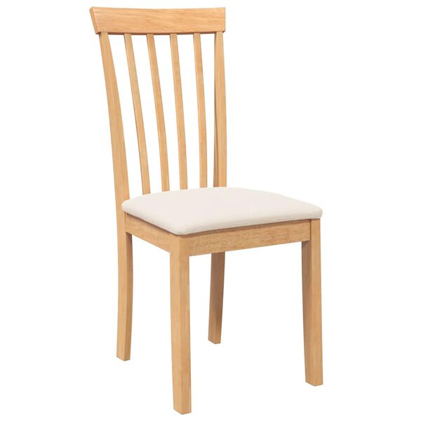vidaXL Cadeiras de jantar com almofad&otilde;es 2 pcs madeira maci&ccedil;a natural