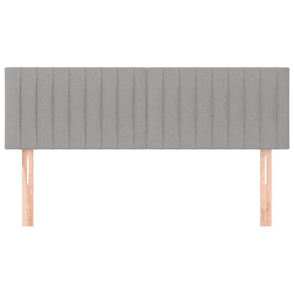 vidaXL Cabeceiras cinzento-claro 144x5x78/88 cm tecido