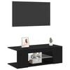 vidaXL Gabinete para TV com gaveta Carvalho Preto 90 x 39 x 30 cm