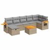 vidaXL 8 pcs conjunto de sof&aacute;s p/ jardim com almofad&otilde;es vime PE bege