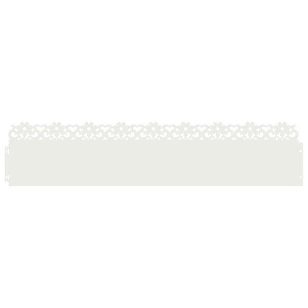 vidaXL Delimitadores de relvado 10 pcs Branco 103 x 0,05 x 22 cm A&ccedil;o