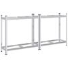 vidaXL Prateleiras pneus de 2 camadas 2 unid 110x40x109cm a&ccedil;o prateado