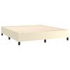 vidaXL Cama box spring c/ colch&atilde;o/LED 180x200cm couro artificial creme
