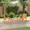 vidaXL Conjunto de Lounge de Jardim 3 pcs Castanho