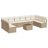 vidaXL 11 pcs conjunto sof&aacute;s de jardim c/ almofad&otilde;es vime PE bege