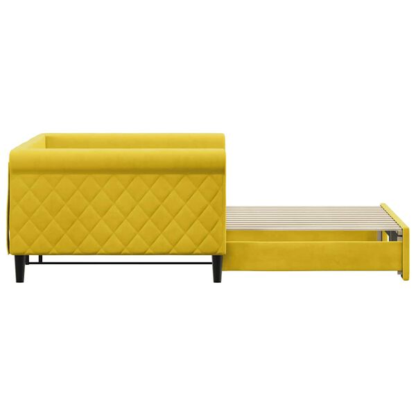 vidaXL Sof&aacute;-cama com gavet&atilde;o 100x200 cm veludo amarelo