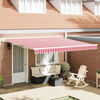 vidaXL Toldo Retr&aacute;til Vermelho e branco 400 &times; 350 cm Poli&eacute;ster