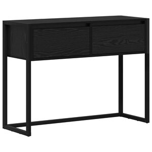 vidaXL Mesa de apoio com gaveta Carvalho Preto 100 x 36 x 75 cm
