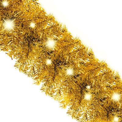 vidaXL Grinalda de Natal com luzes LED 5 m dourado