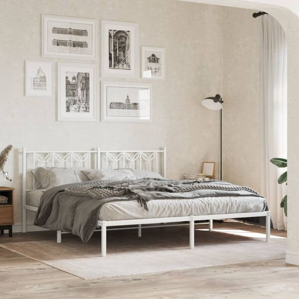 vidaXL Cabeceira de cama 180 cm metal branco